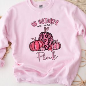 In October We Wear Pink Pumpkins, DTF Transfers