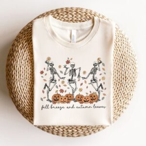 Fall Breeze and Autumn Leaves Skeletons | DTF Transfers