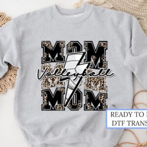 Volleyball Mom Stacked Leopard, DTF Transfers